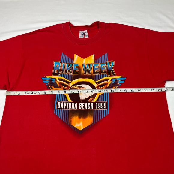 Vtg Daytona Bike Week Mens Biker T-Shirt XL 90s Red Double Sided Motorcycle A2 - Picture 8 of 9